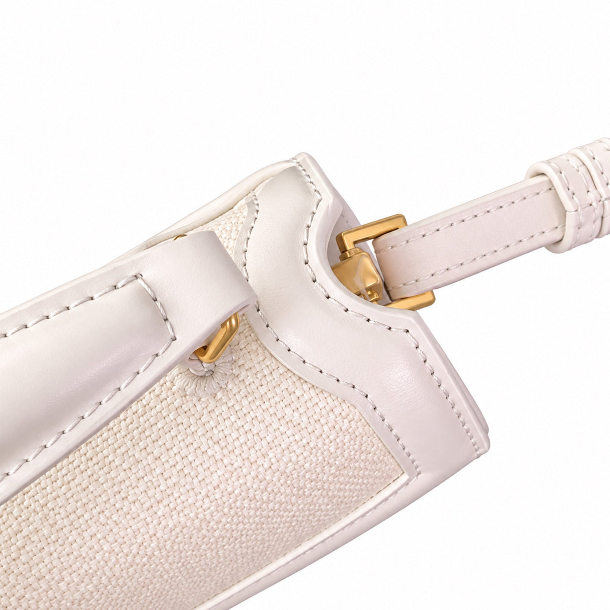 YSL Saint Laurent Cassandra Mini Top Handle Bag Ivory