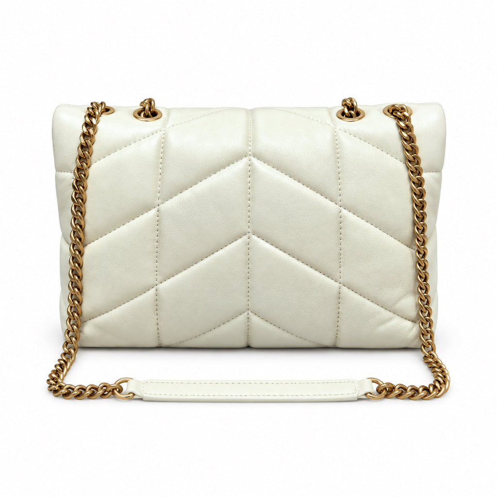 Saint Laurent YSL Loulou Puffer Bag – Cream Gold