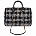 Chanel Deauville Large Tweed Tote Black White 27.5×39.5×16cm