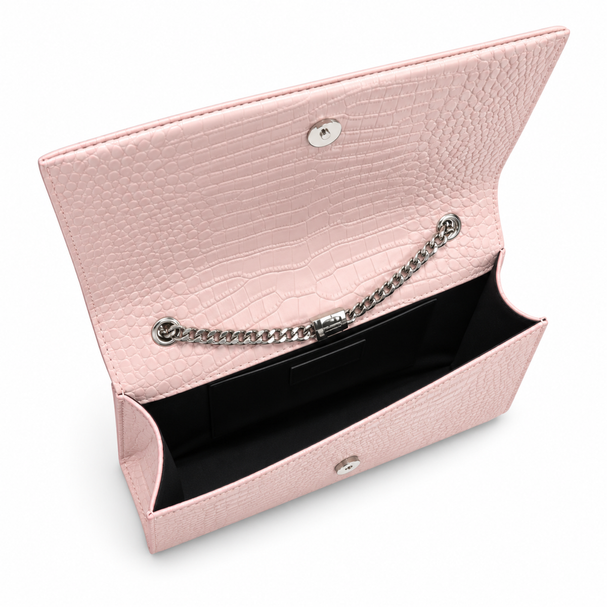 YSL Kate Tassel Chain Bag – Blush Croc-Embossed Leather