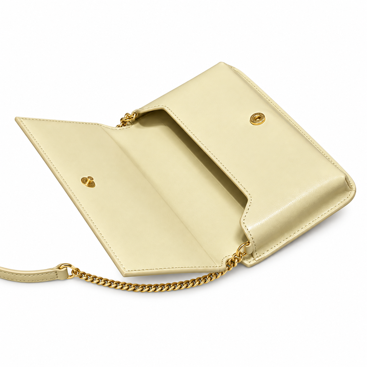Saint Laurent Kate Chain Wallet Bag in Ivory