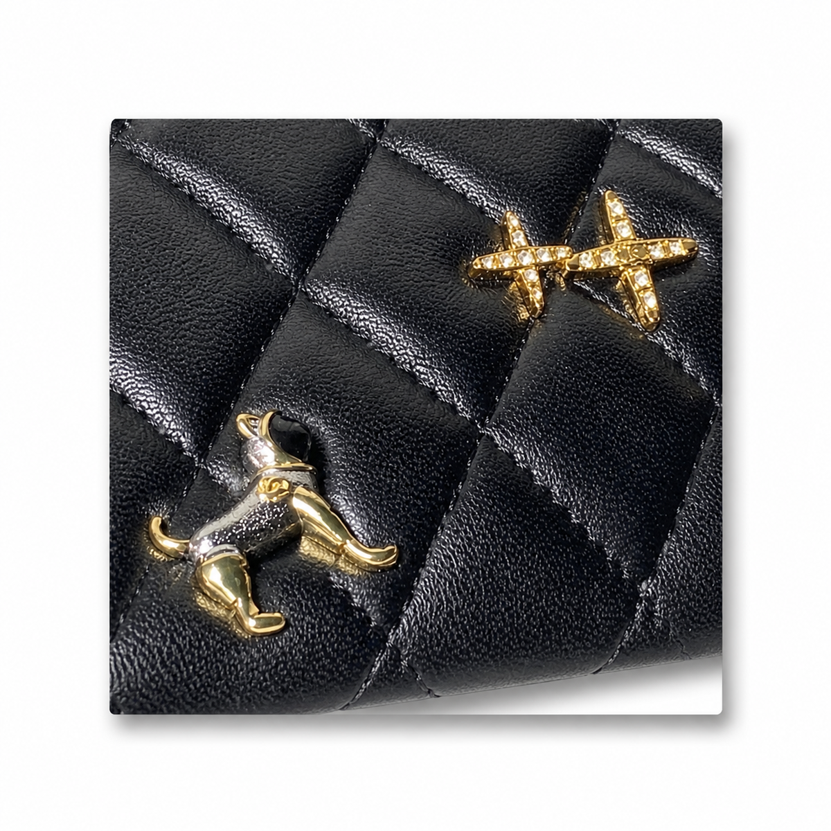 Chanel CC Quilted Double Flap Bag | Black Lambskin & Silver — 25cm
