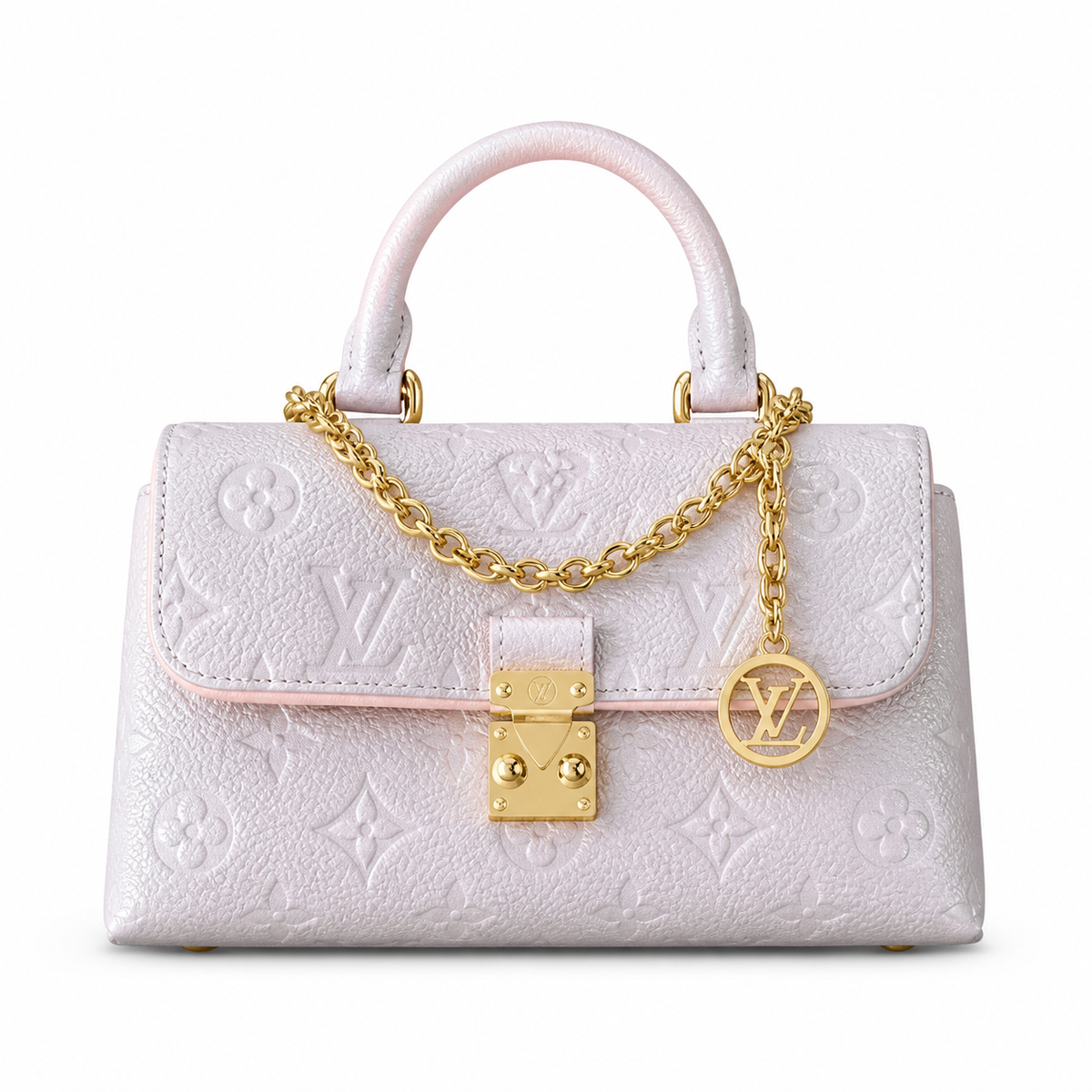 Louis Vuitton Madeleine BB Blush Pink Monogram Empreinte Leather with Gold Chain and LV Coin Charm