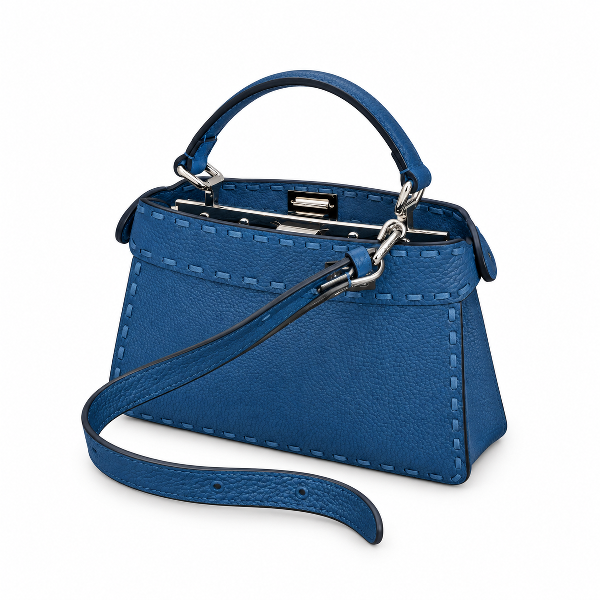 Fendi Classic FF Logo Leather Mini Handbag 20cm