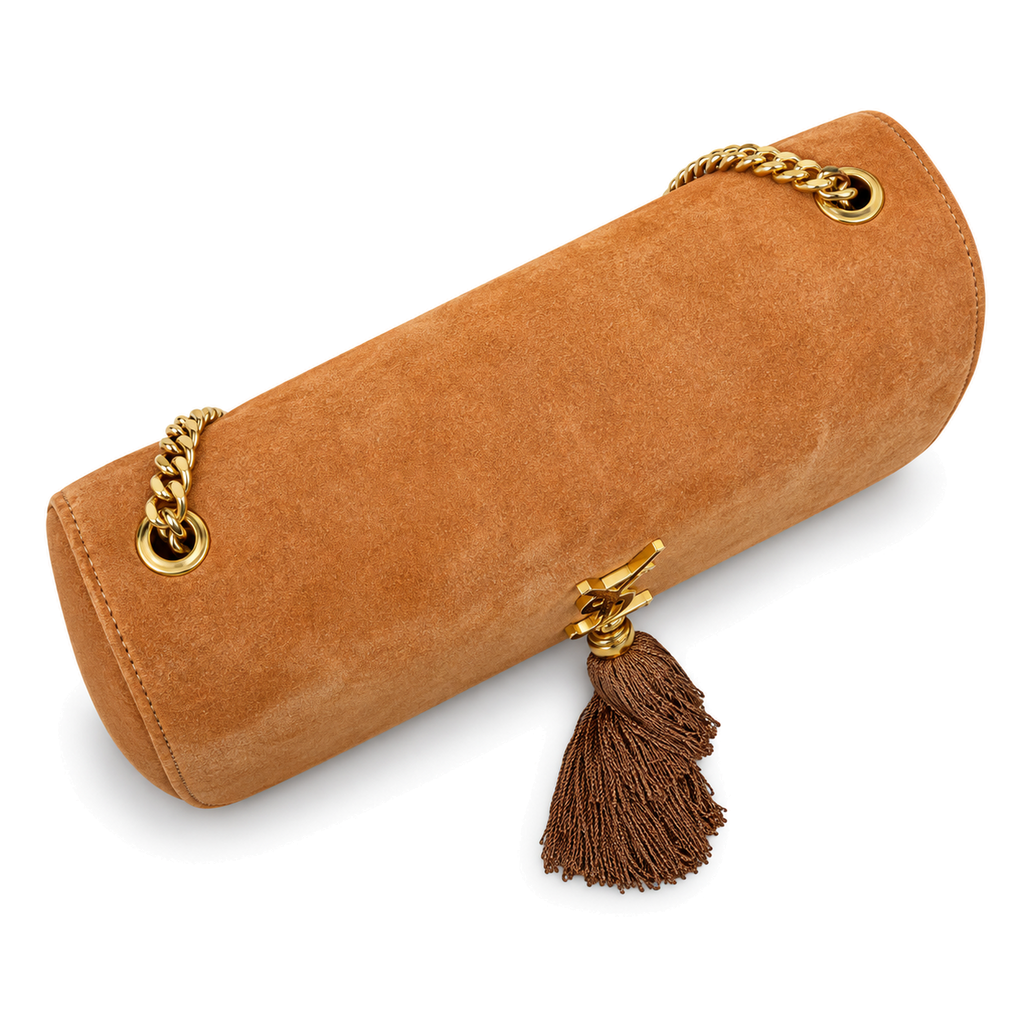 Saint Laurent YSL Kate Tassel Bag – Camel Suede Gold