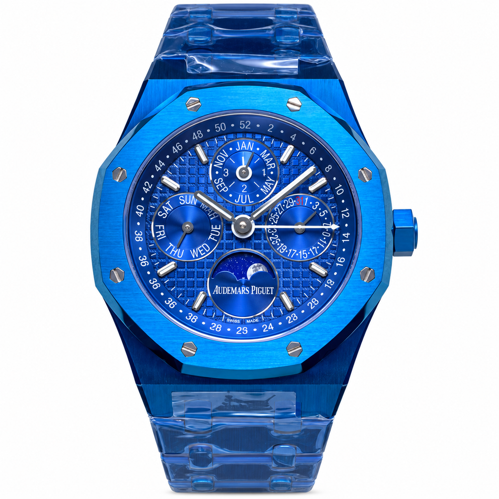 Audemars Piguet Royal Oak Perpetual Calendar Blue Ceramic Tapisserie Dial Moon Phase