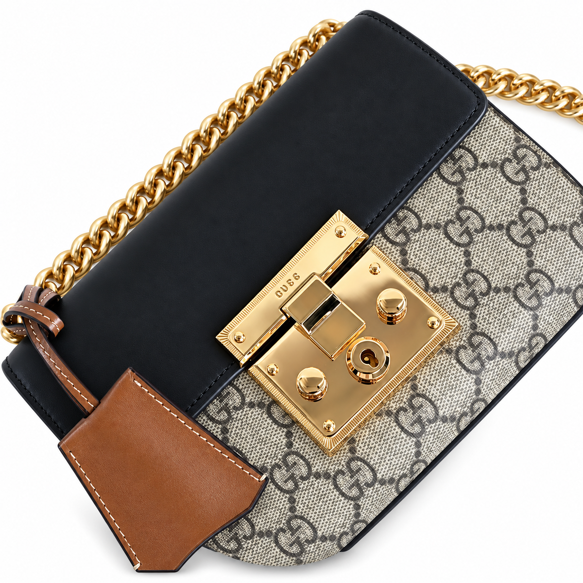 Gucci Padlock Small GG Supreme Shoulder Bag Black Flap